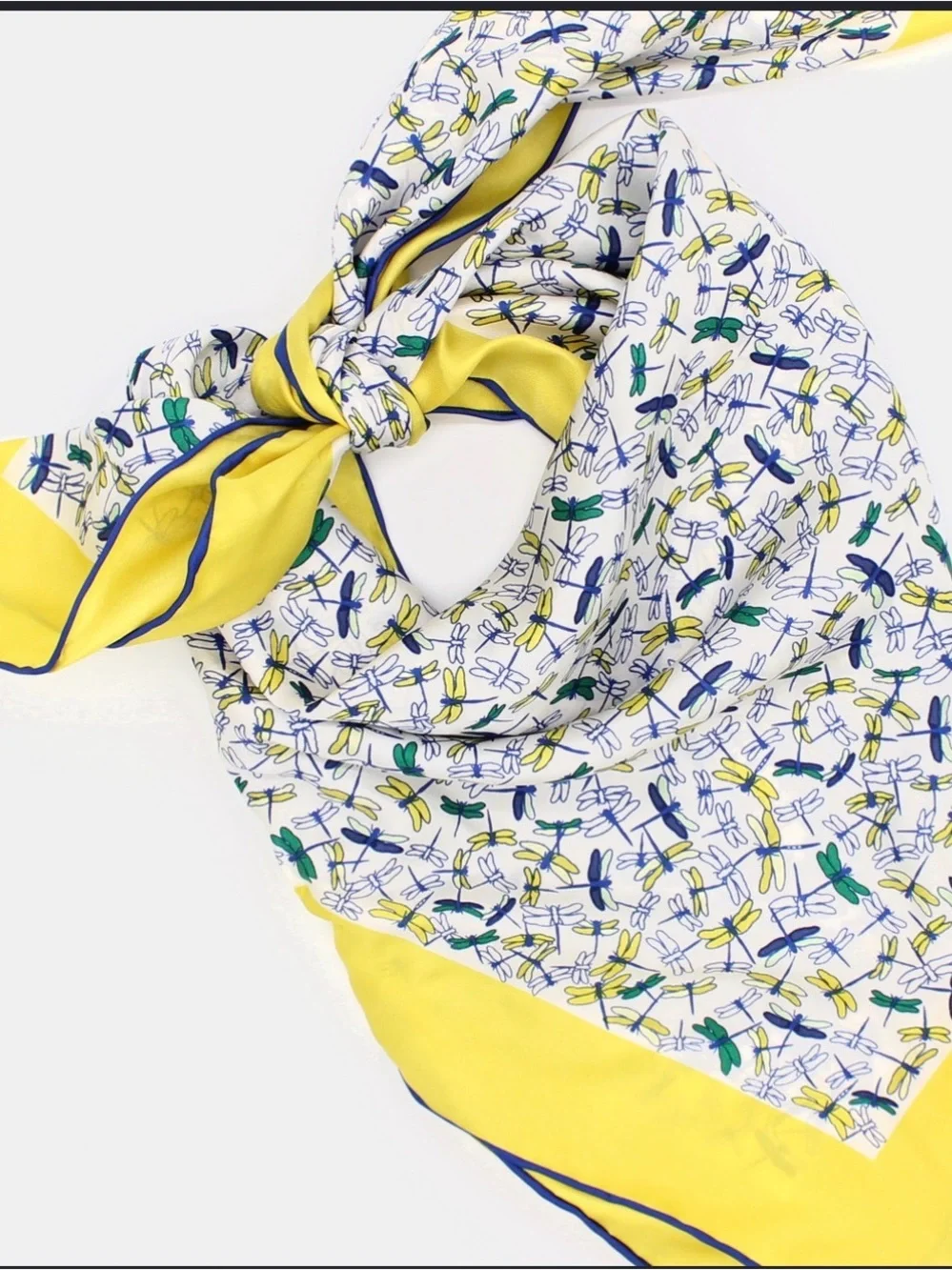 Edith Machinist Dragonfly Print Yellow Scarf